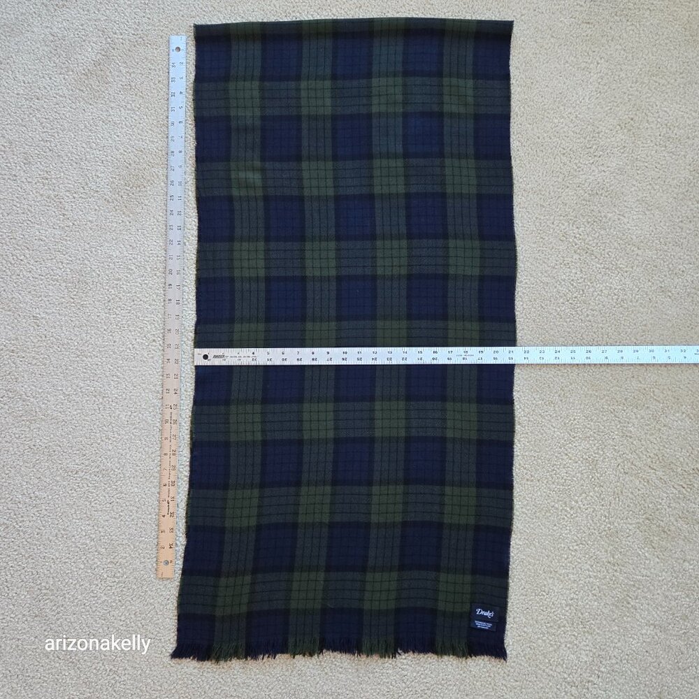 Drake's Merino Wool Blackwatch Plaid Woven Scarf - Picture 10 of 12